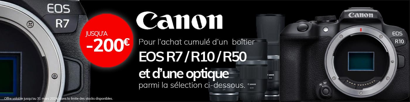 Canon Offre APS-C avec Optique jusqu'au 31 mars 2024